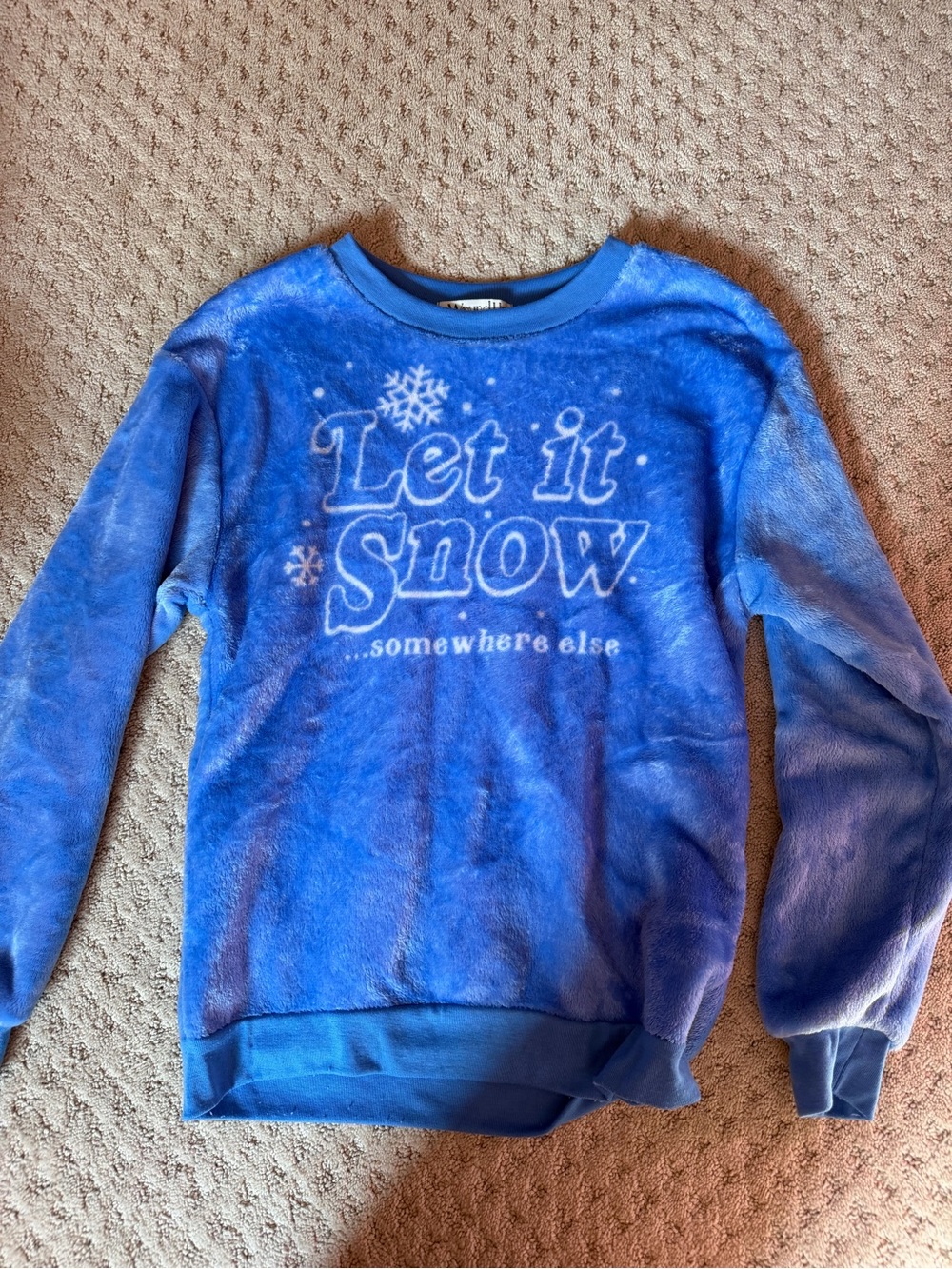 Wound Up Blue "Let it Snow" Plush Pullover Sweatshirt